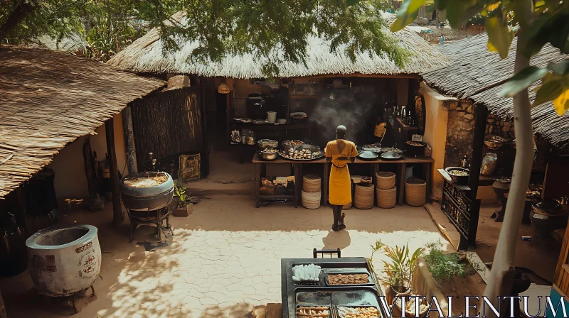 Traditional Outdoor Cooking in Rustic Setting