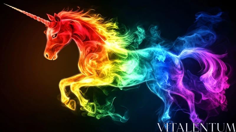 Spectral Unicorn: A Colorful Fantasy Art
