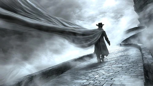 Monochrome Mystery: Journey on the Misty Road