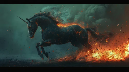 Unicorn Ablaze: A Mythical Creature