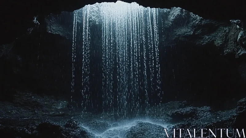 Enigmatic Waterfall Inside an Isolated Cave