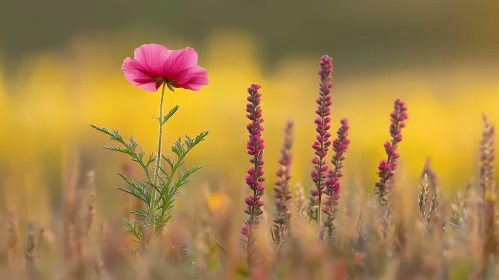 Wildflower Meadow with Pink Poppy