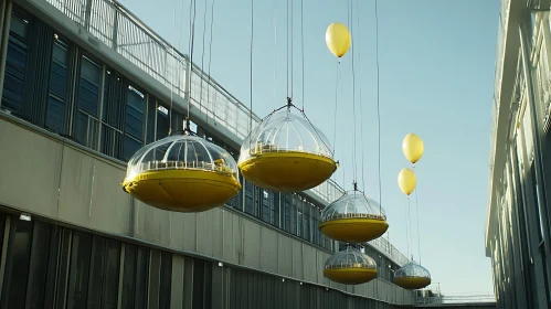 Suspended Pods and Balloons City View