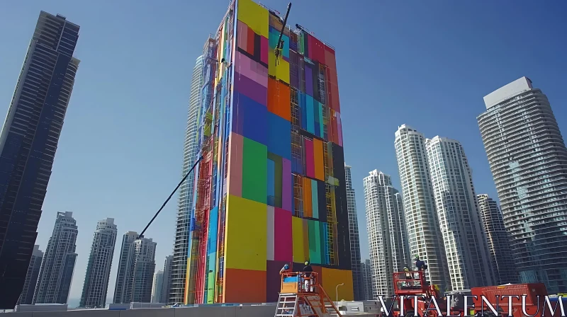 Urban Architecture with Colorful Building