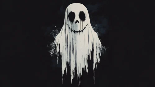 Floating Ghost with Stitched Smile