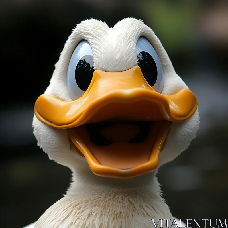 Cartoon Duck Smiling Face
