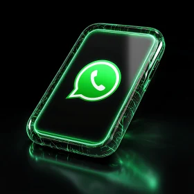 Neon WhatsApp Icon on Mobile Device