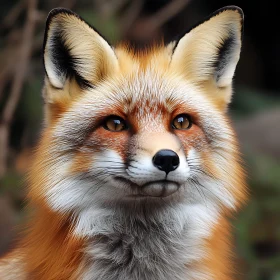 Fox Close-Up with Amber Eyes