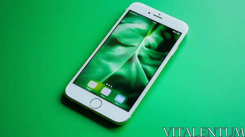 Iphone on Green Background