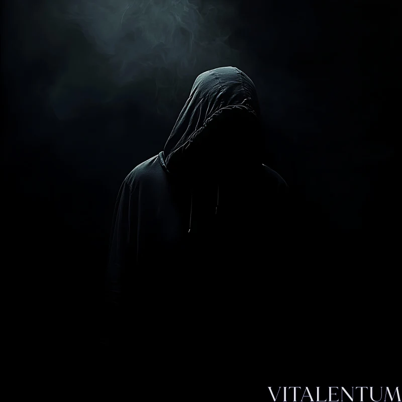 Silhouette of Mystery: Hooded Figure Portrait