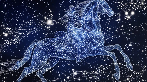 Celestial Steed: A Constellation Artwork