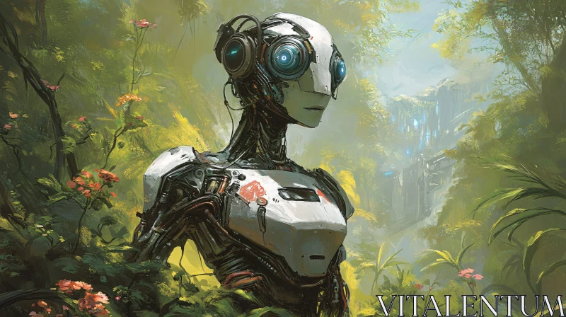 Advanced Robot in a Verdant Forest