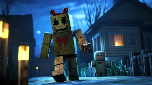 Whimsical Robot Guarding the Street