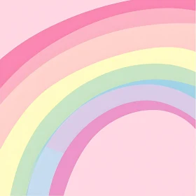 Soft Hues Rainbow on Pink Canvas