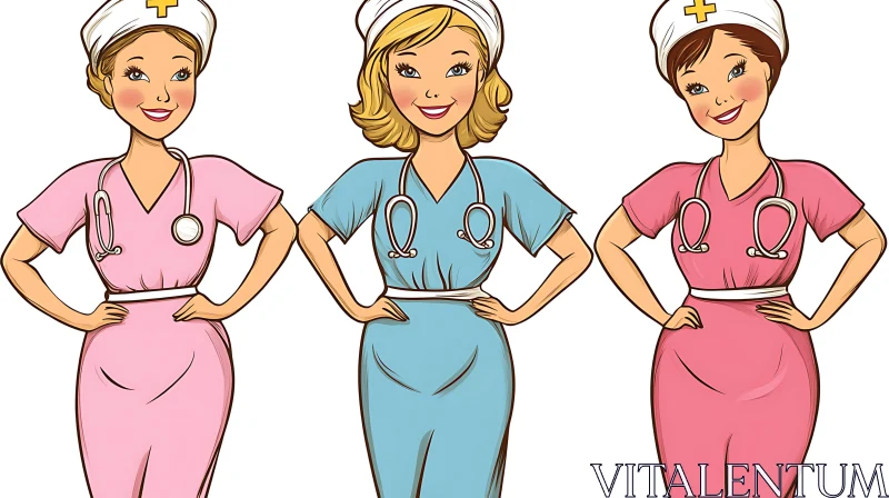 Three Nurses Cartoon