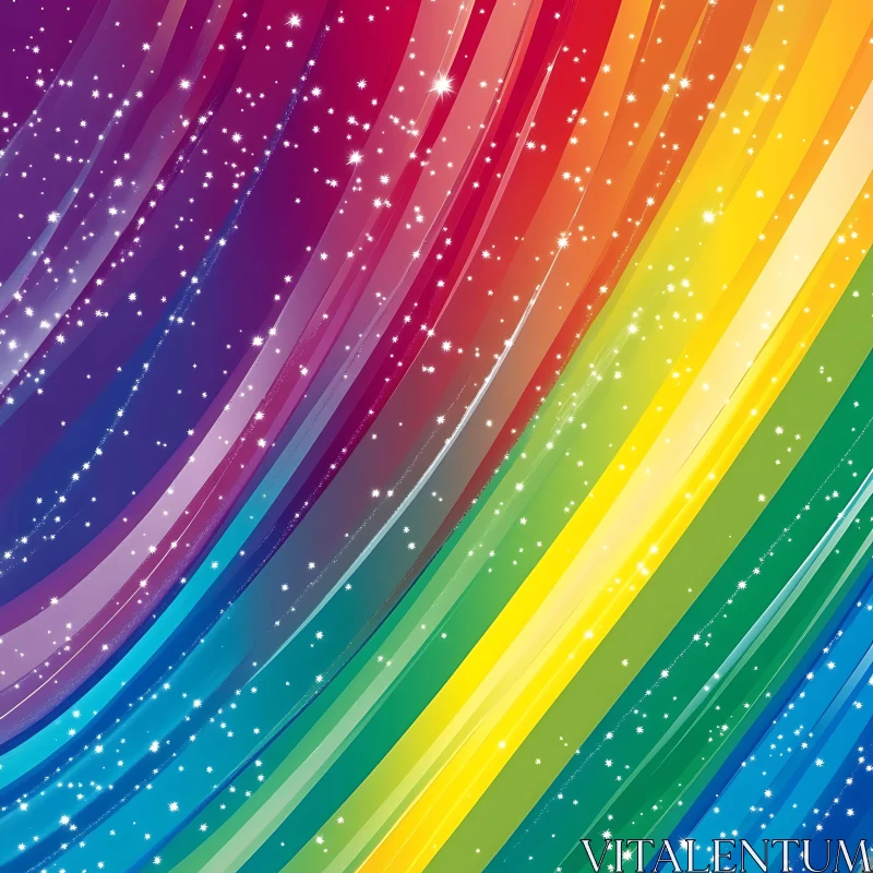 Colorful Diagonal Lines with Sparkling Stars