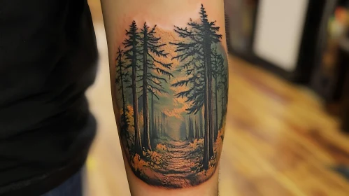 Forest Scene Arm Tattoo