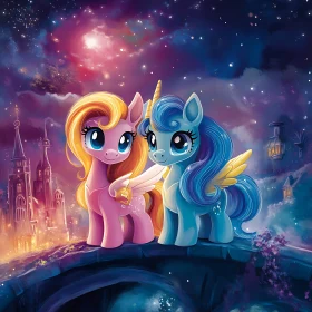 Fantasy Unicorns Under a Celestial Sky