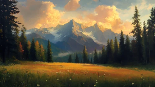 Mountains and Forest Serenity