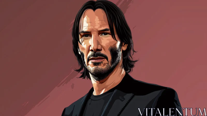 Stylized Keanu Reeves Illustration