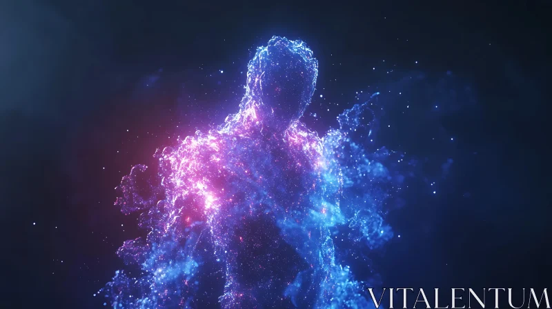 Celestial Being: Abstract Nebula Figure