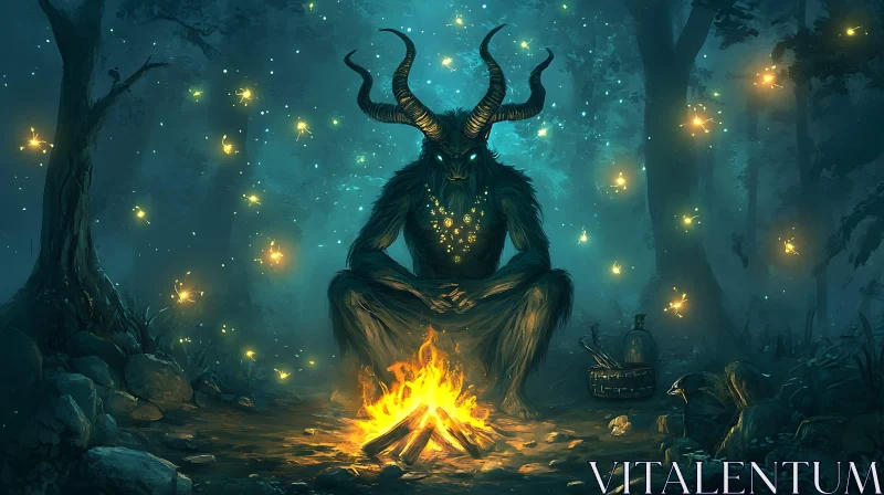 Horned Being in Dark Woods