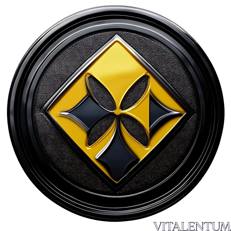 Abstract Gold and Black Emblem Art