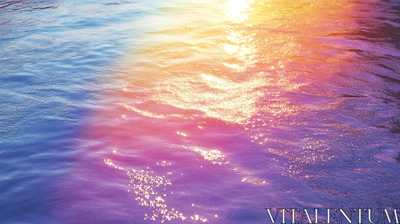 Sunlit Water with Colorful Reflections