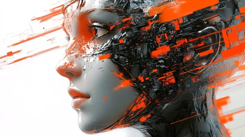 High-Tech Cyborg Profile Art