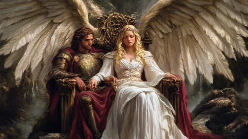 Winged Couple on Throne
