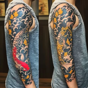 Elegant Koi Fish Sleeve Tattoo Art