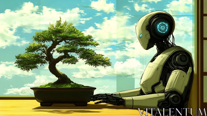Futuristic Harmony between Robot and Nature