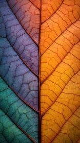 Colorful Leaf with Golden Ratio and Symmetry