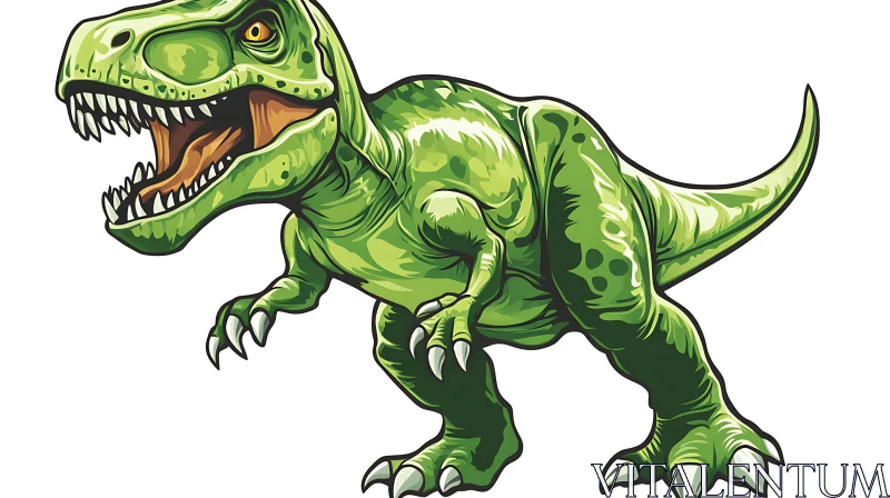 Cartoon T-Rex with Menacing Expression