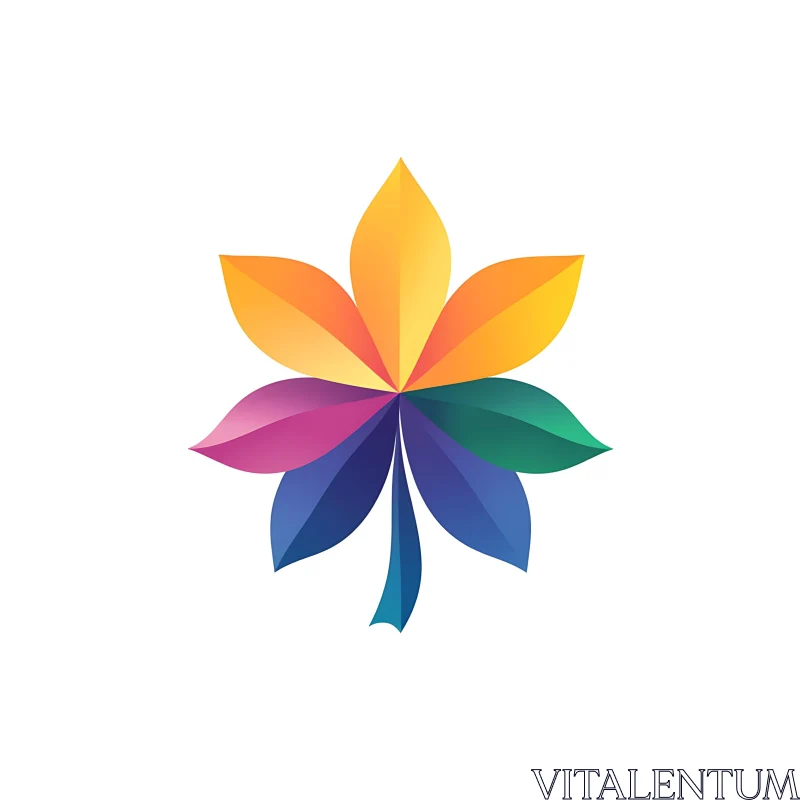 Gradient Leaf Graphic on White