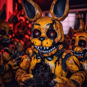 Menacing Yellow Rabbit Figures