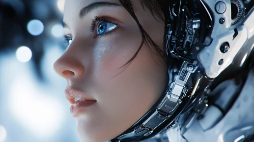 Blue-Eyed Cyborg Portrait