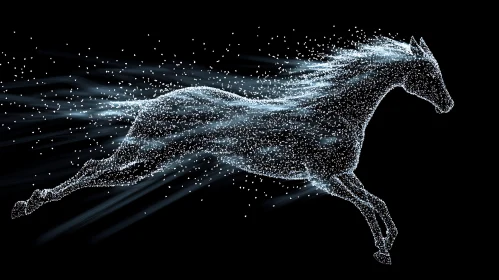 Ethereal Horse Run Digital Rendering