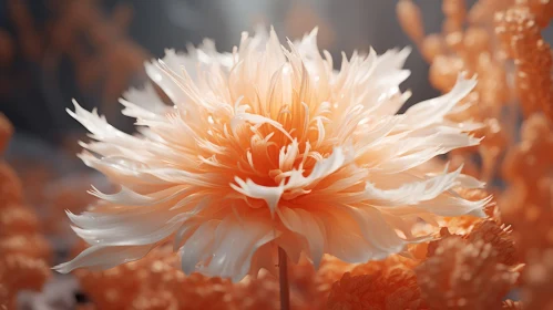 Ethereal Orange Flower - A Blend of Realism and Dreamy Imagery