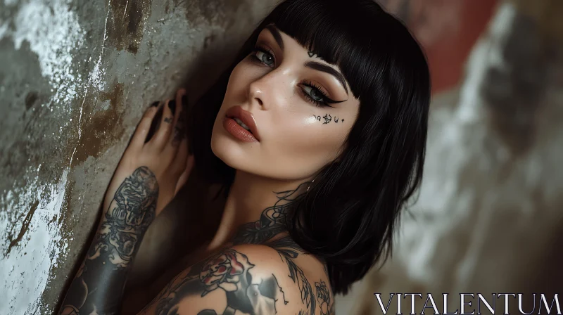 Edgy Female Tattoo Art Portrait