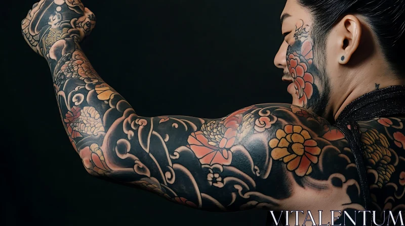 Japanese Floral Ink on Arm