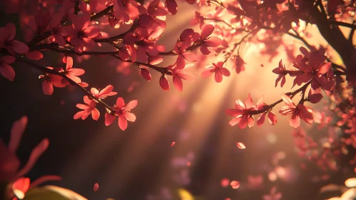 Serene Cherry Blossom in Sunlit Glory