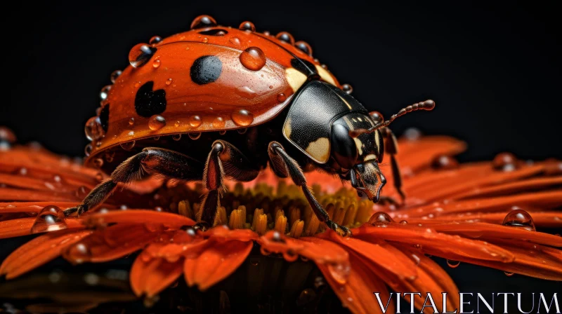 Ladybug on Orange Blossom - A Masterful Realistic Still Life AI Image