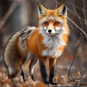 Red Fox Portrait in Woodland Setting