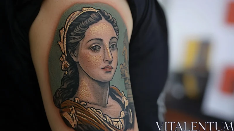 AI ART Classical Woman Tattoo Design