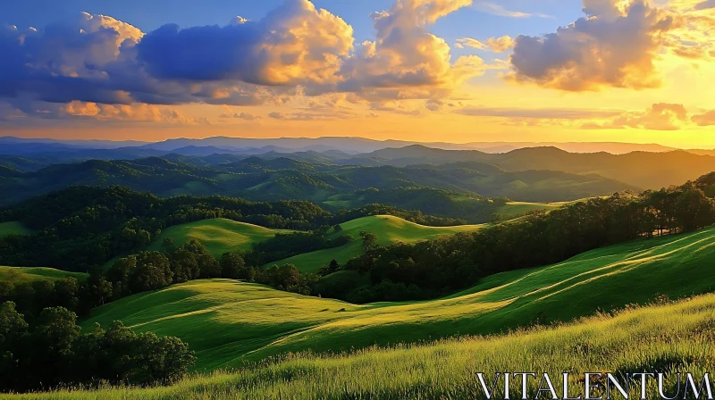 Picturesque Hills at Sunset AI Image