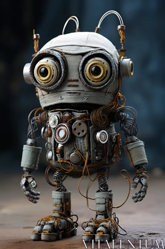 AI ART Vintage Style Cloth Robot