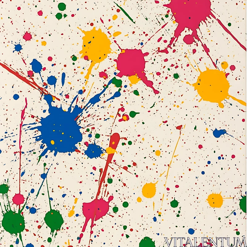 AI ART Abstract Color Splatter Composition