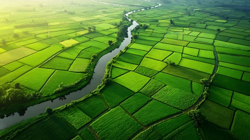 Verdant Rice Terraces from Above