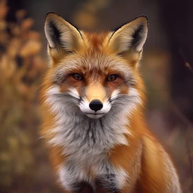 Fox Portrait in Autumnal Light
